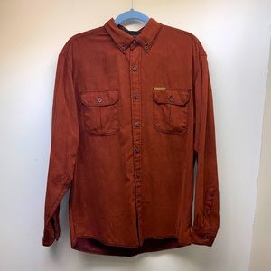 Clear Water Outfitters SZ M Faux Suede Button Down Long Sleeve Two Pocket Shirt